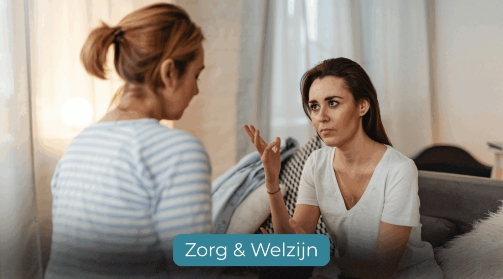 Twee vrouwen in gesrek om zorg te verlenen